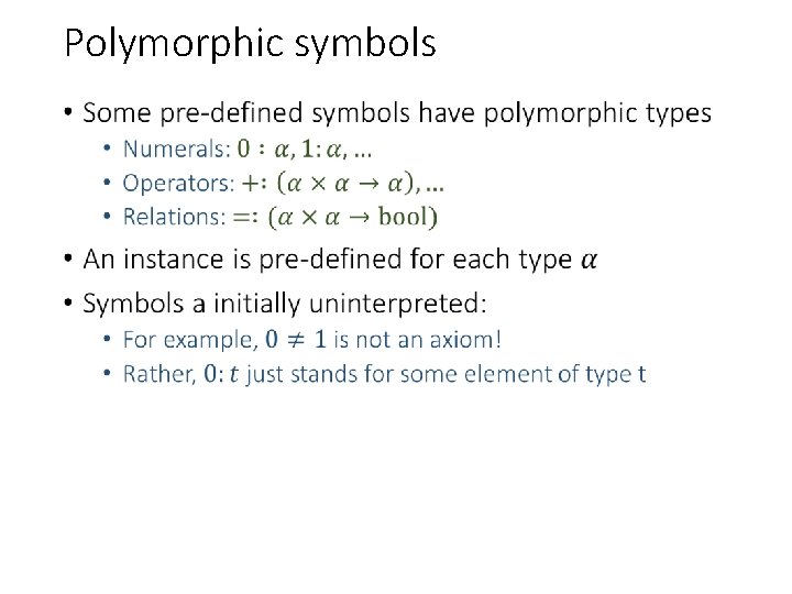 Polymorphic symbols • 