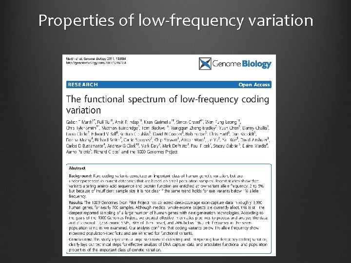 Properties of low-frequency variation 