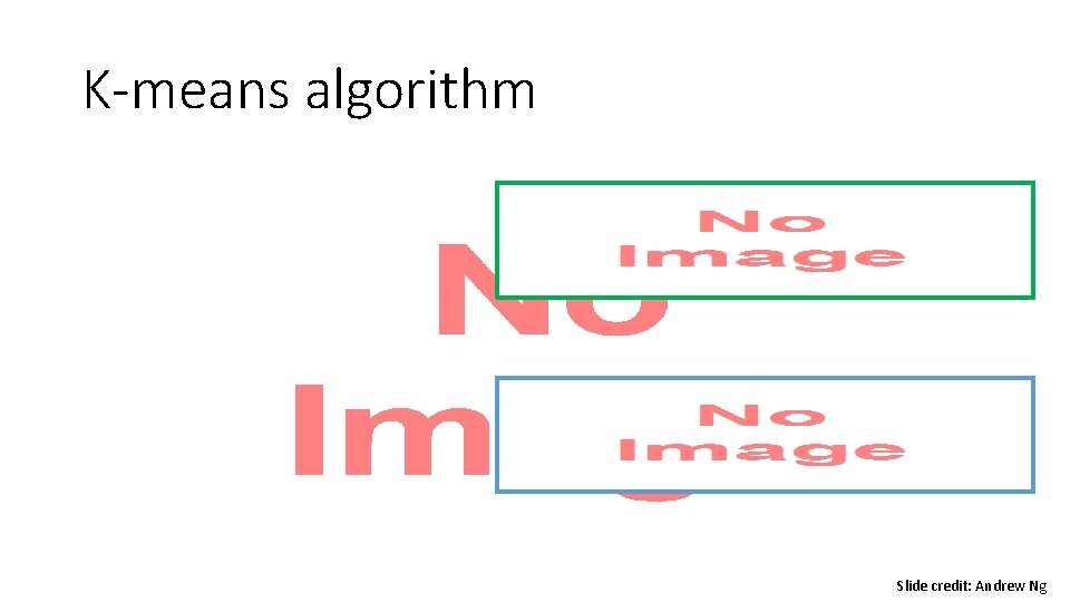 K-means algorithm • Slide credit: Andrew Ng 