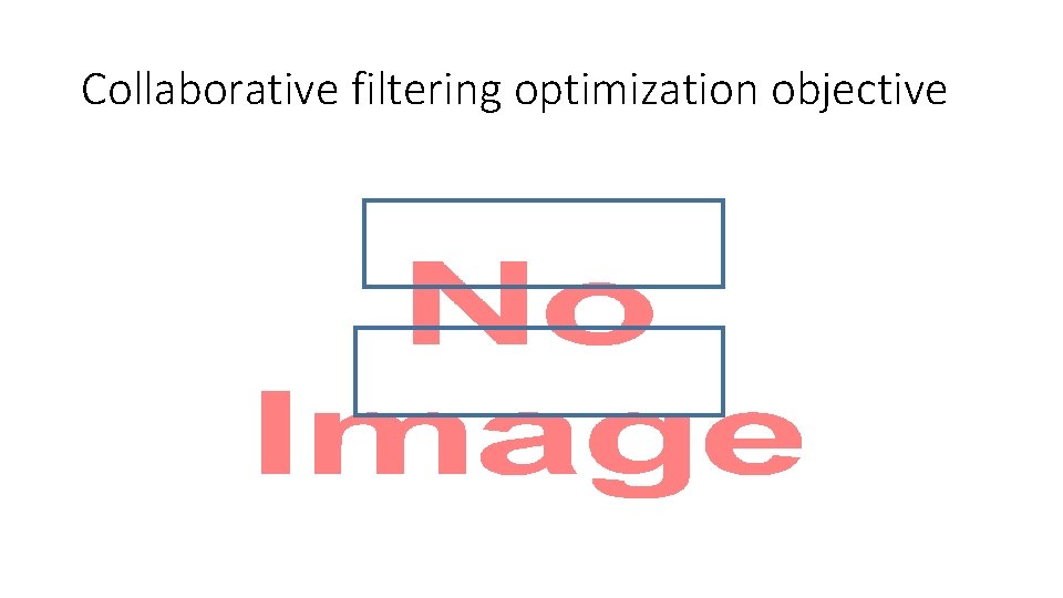Collaborative filtering optimization objective • 
