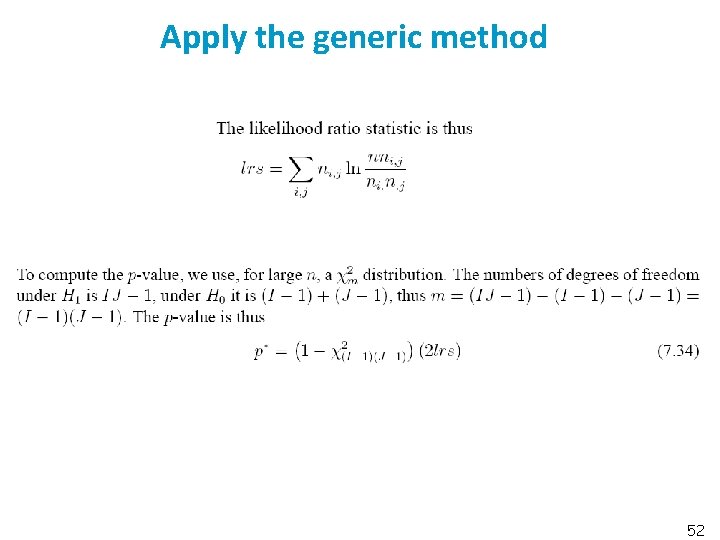 Apply the generic method 52 