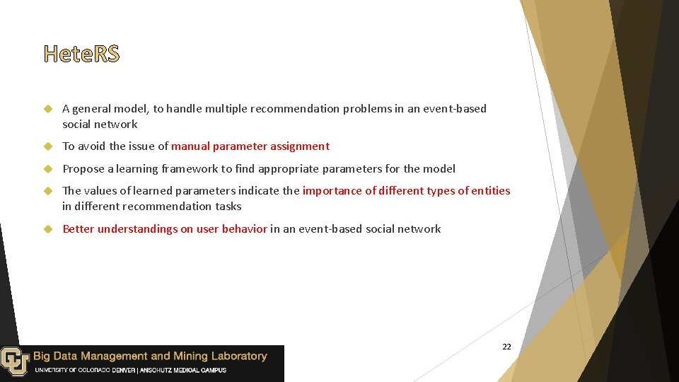  A general model, to handle multiple recommendation problems in an event-based social network