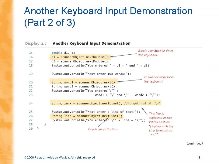 Another Keyboard Input Demonstration (Part 2 of 3) © 2006 Pearson Addison-Wesley. All rights