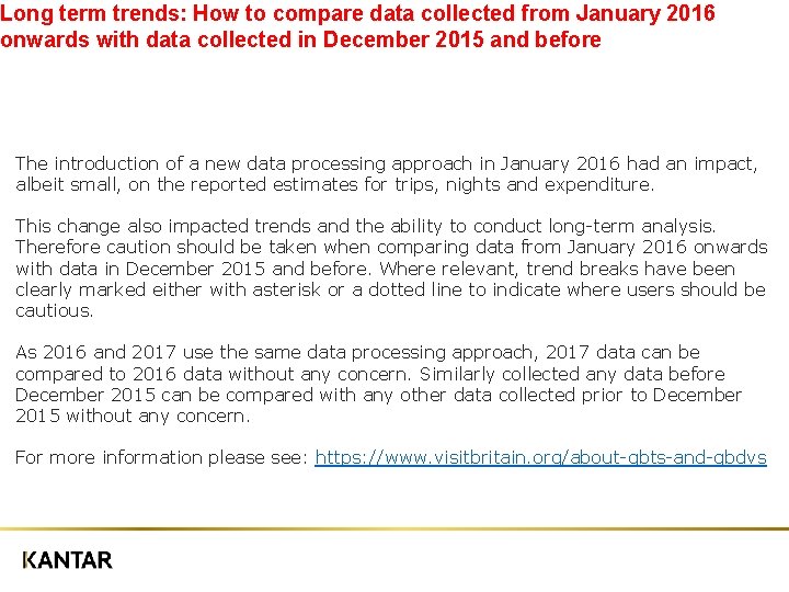 Long term trends: How to compare data collected from January 2016 onwards with data