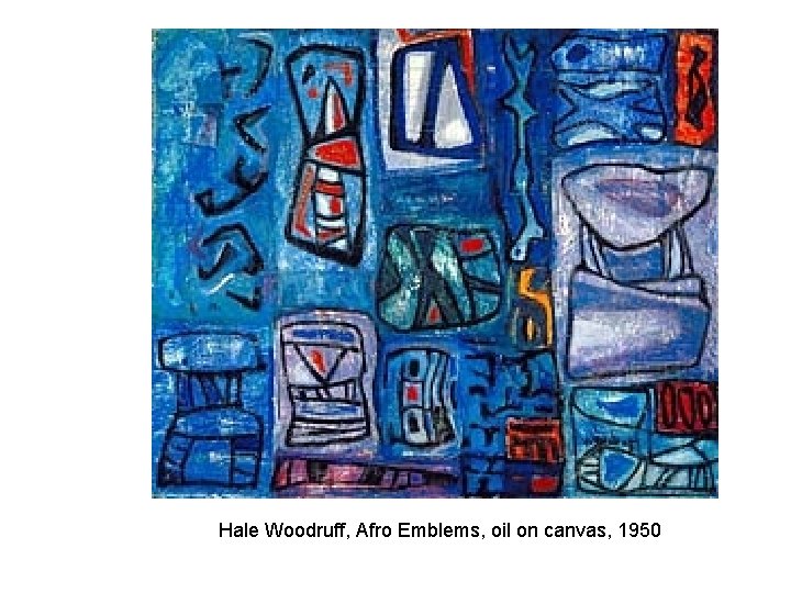 Hale Woodruff, Afro Emblems, oil on canvas, 1950 