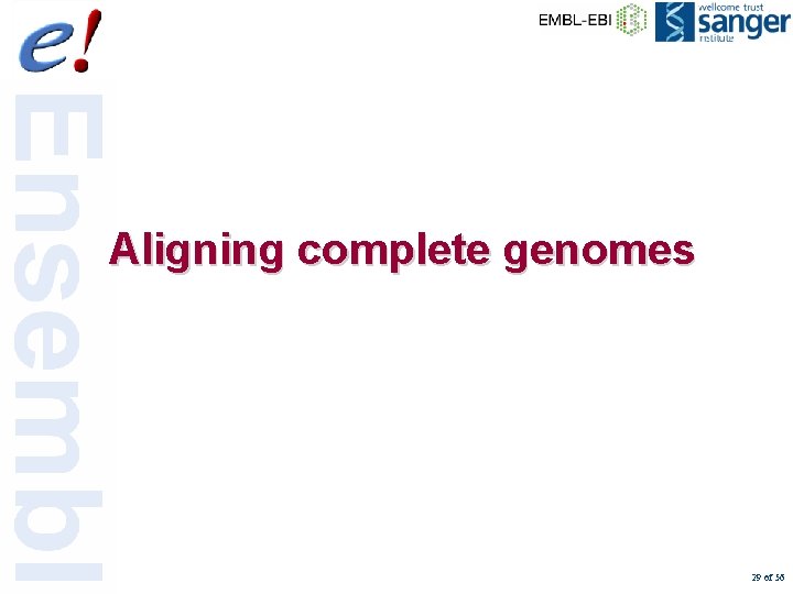 Aligning complete genomes 29 of 56 