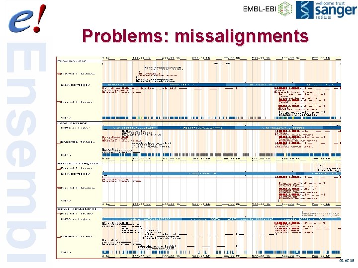 Problems: missalignments 61 of 56 
