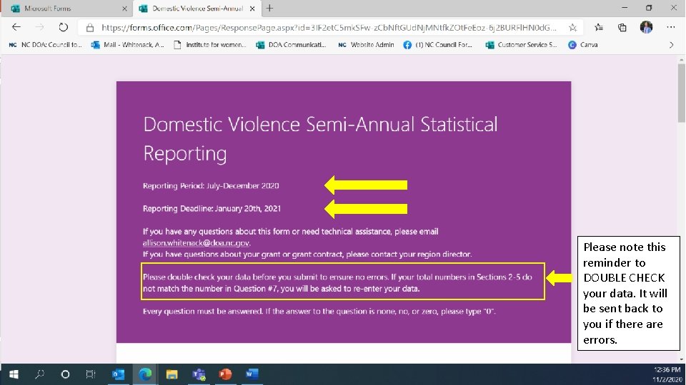 We’ll start with Domestic Violence. Once you click on the link, you will be