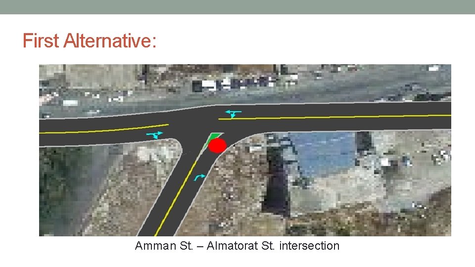 First Alternative: Amman St. – Almatorat St. intersection 
