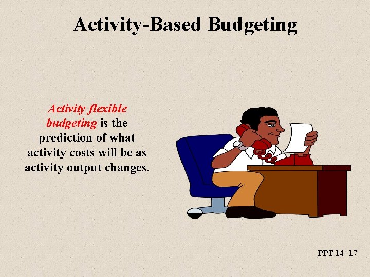 Activity-Based Budgeting Activity flexible budgeting is the prediction of what activity costs will be