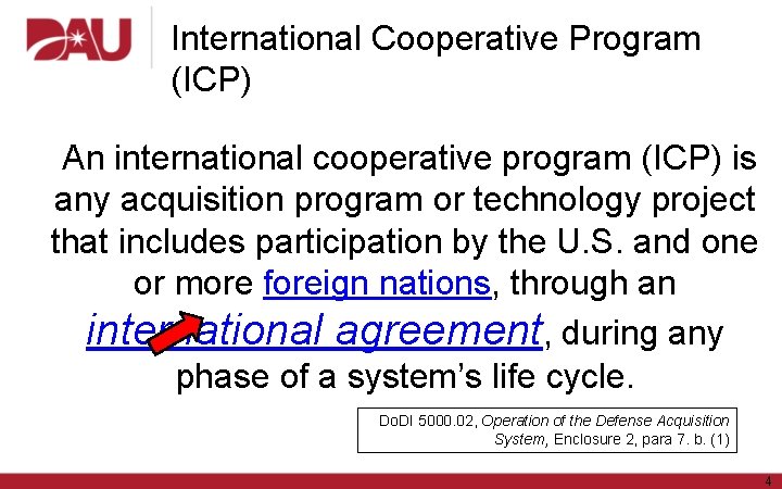 International Cooperative Program ICP International Agreements IAs Basics