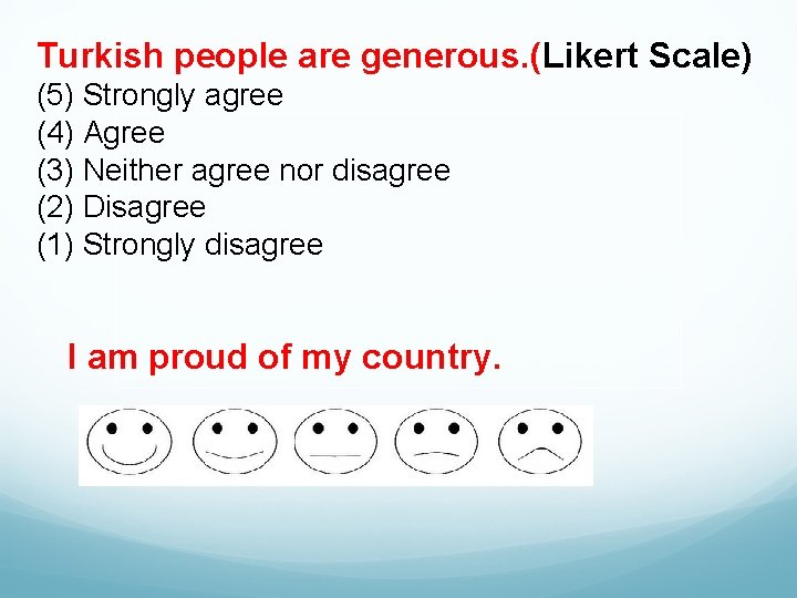 Turkish people are generous. (Likert Scale) (5) Strongly agree (4) Agree (3) Neither agree