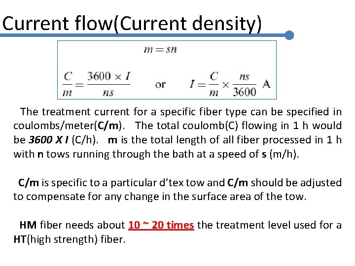 Current flow(Current density) The treatment current for a specific fiber type can be specified