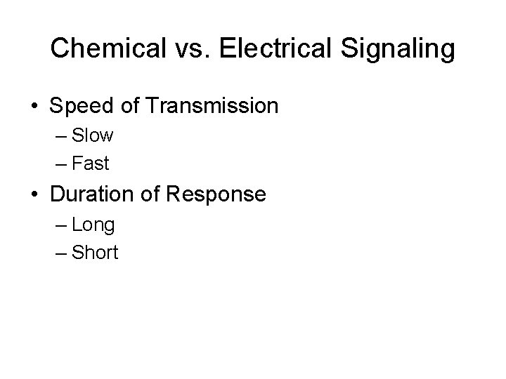 Electrical Signals 1 BIOL 1407 Electrical Signals Changes