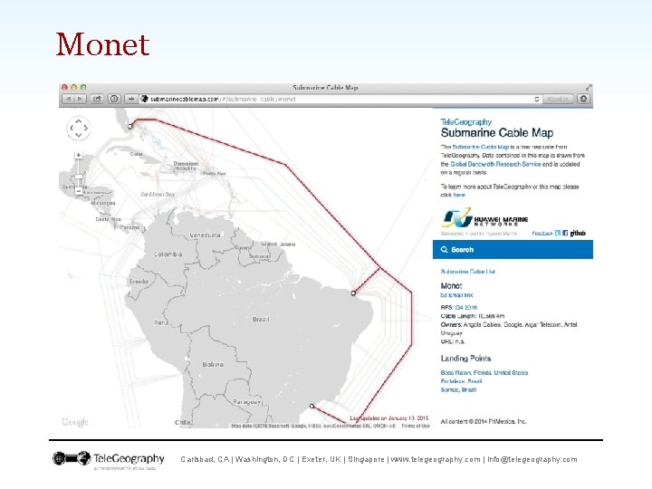 Monet Carlsbad, CA | Washington, DC | Exeter, UK | Singapore | www. telegeography.