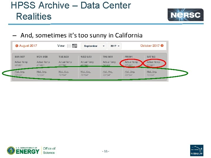 HPSS Archive – Data Center Realities – And, sometimes it’s too sunny in California