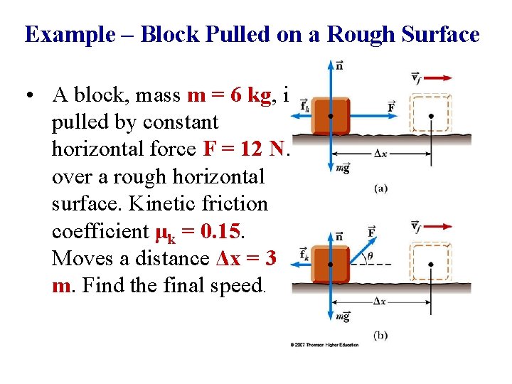 Example – Block Pulled on a Rough Surface • A block, mass m =