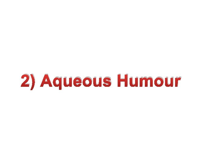 2) Aqueous Humour 