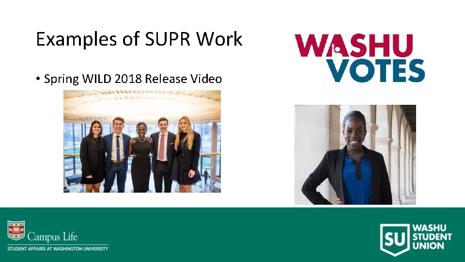 Examples of SUPR Work • Spring WILD 2018 Release Video 