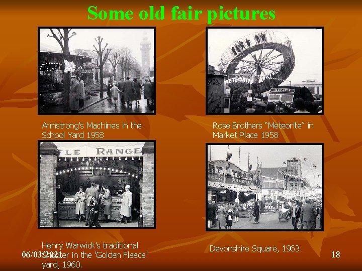Some old fair pictures Armstrong's Machines in the School Yard 1958 Henry Warwick's traditional