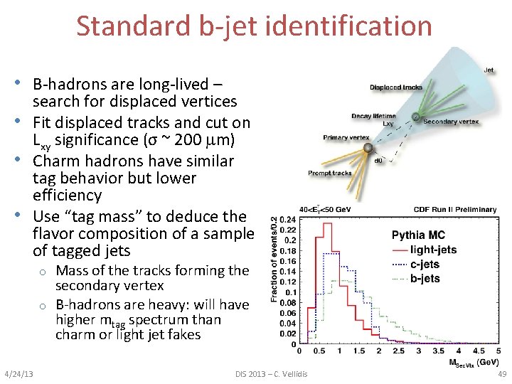 Standard b-jet identification • B-hadrons are long-lived – • • • search for displaced