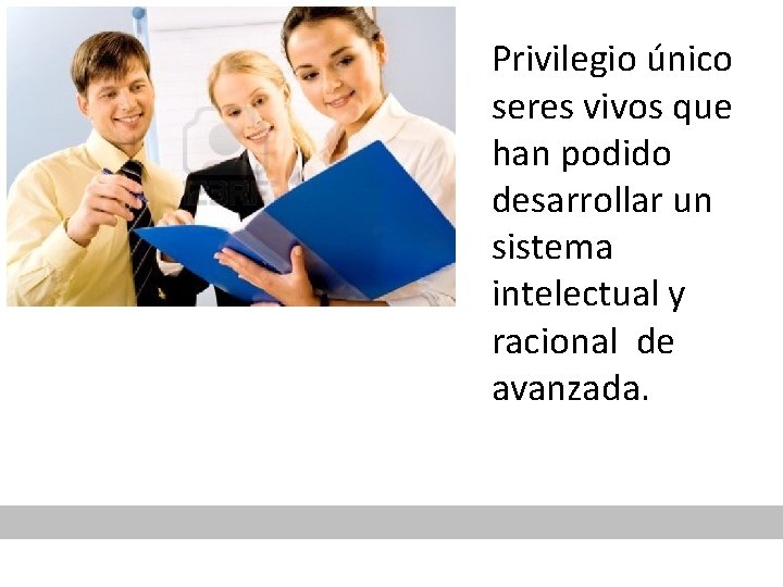 Privilegio único seres vivos que han podido desarrollar un sistema intelectual y racional de