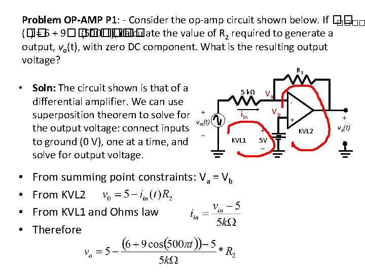 Problem OP-AMP P 1: - Consider the op-amp circuit shown below. If �� ����