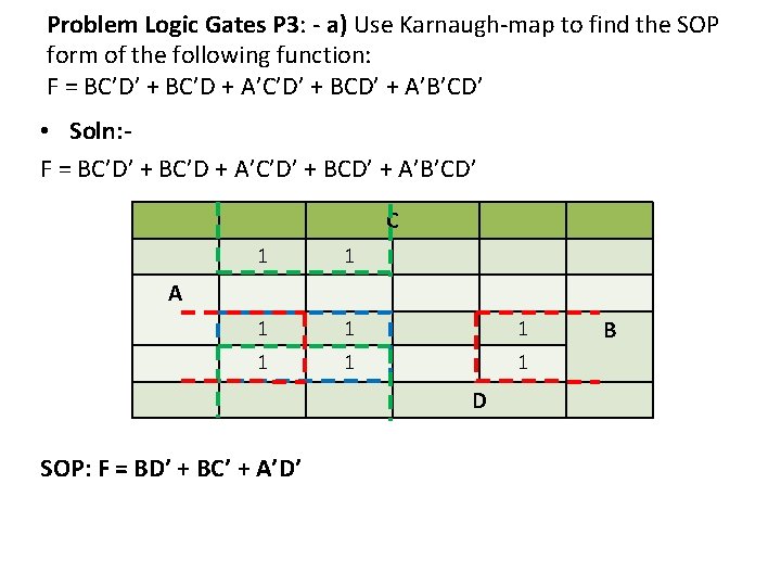 Problem Logic Gates P 3: - a) Use Karnaugh-map to find the SOP form