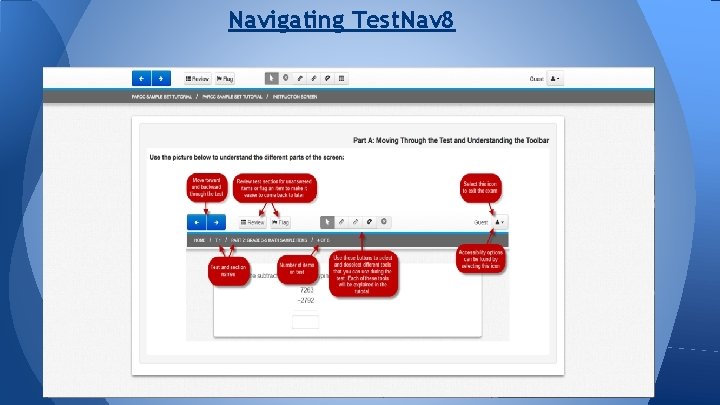 Navigating Test. Nav 8 