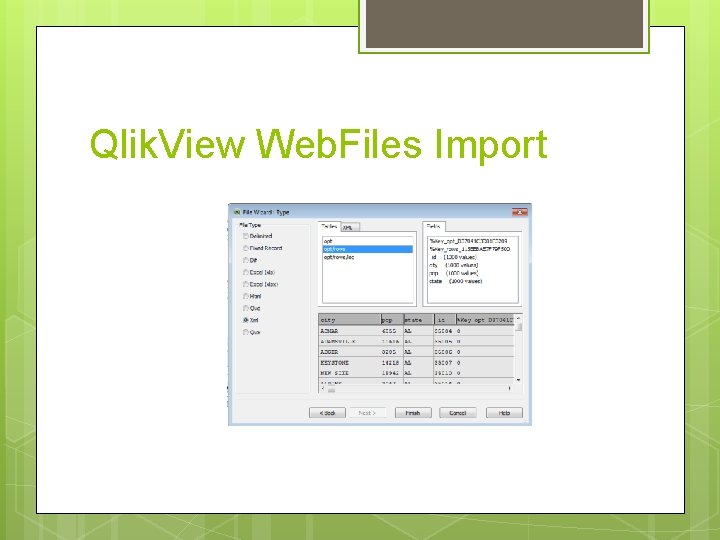 Qlik. View Web. Files Import 