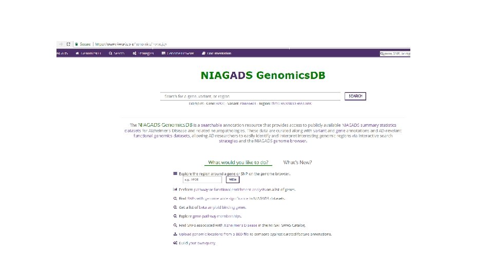 Examples of NIH-funded open databases 