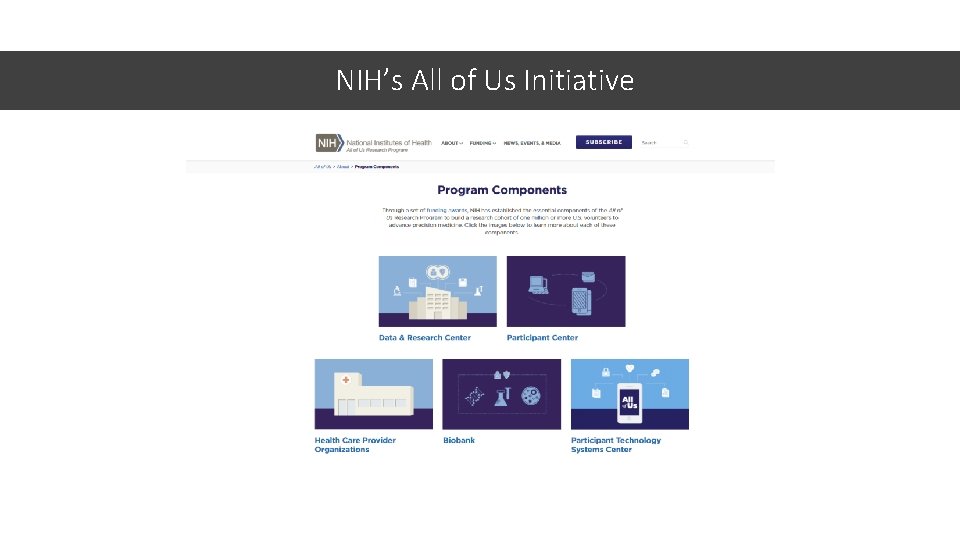 NIH’s All of Us Initiative 