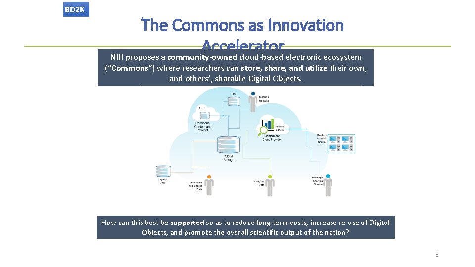 BD 2 K The Commons as Innovation Accelerator NIH proposes a community-owned cloud-based electronic