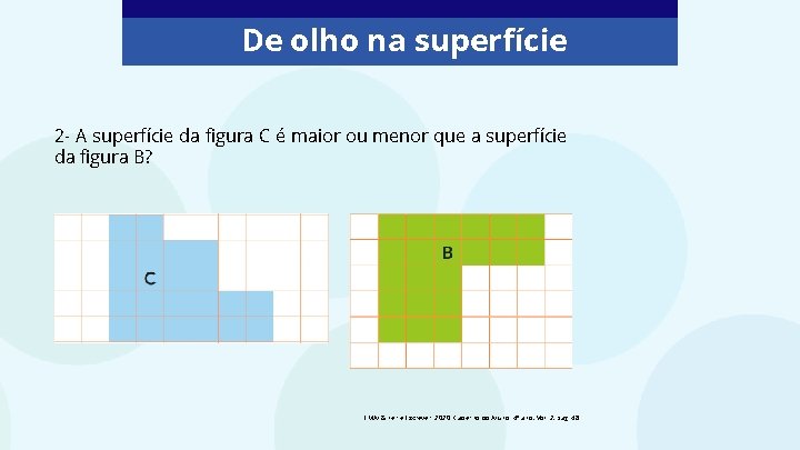 De olho na superfície 2 - A superfície da figura C é maior ou