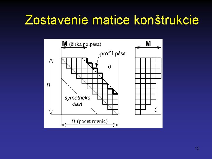 Zostavenie matice konštrukcie 13 