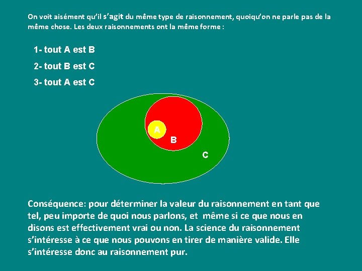 On voit aisément qu’il s’agit du même type de raisonnement, quoiqu’on ne parle pas On voit aisément qu’il s’agit du même type de raisonnement, quoiqu’on ne parle pas
