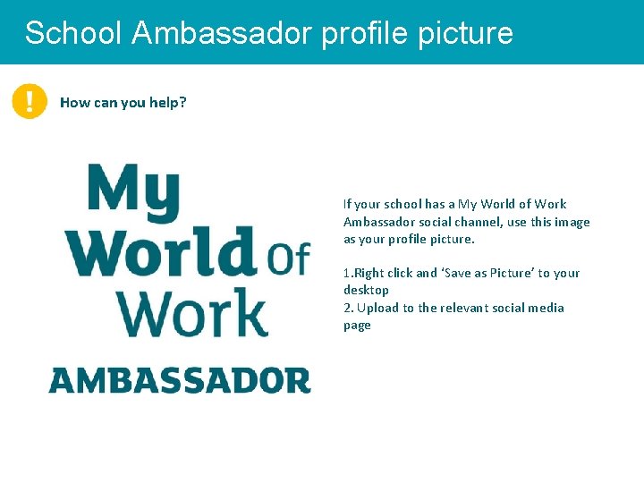 School Ambassador profile picture How can you help? Title If your school has a