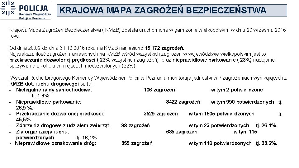 KRAJOWA MAPA ZAGROŻEŃ BEZPIECZEŃSTWA Krajowa Mapa Zagrożeń Bezpieczeństwa ( KMZB) została uruchomiona w garnizonie