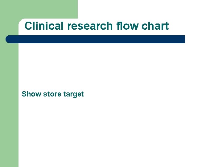 Clinical research flow chart Show store target 