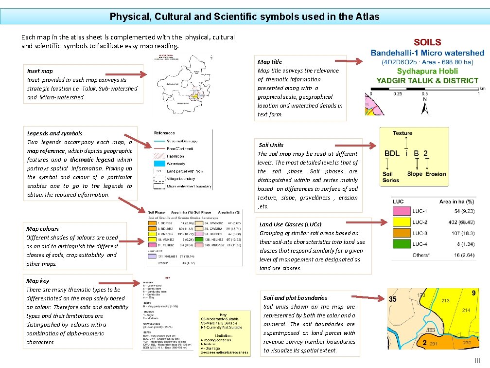 Physical, Cultural and Scientific symbols used in the Atlas Each map in the atlas