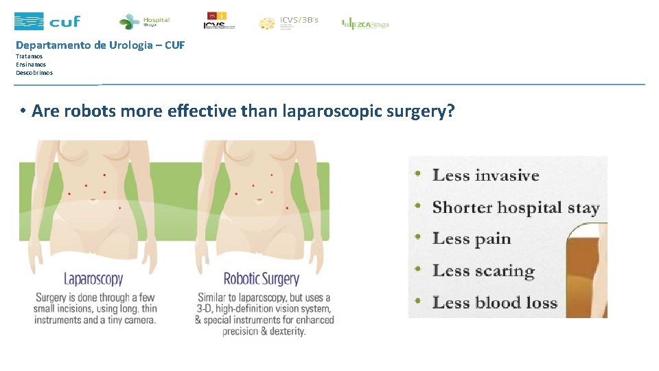 Departamento de Urologia – CUF Tratamos Ensinamos Descobrimos • Are robots more effective than