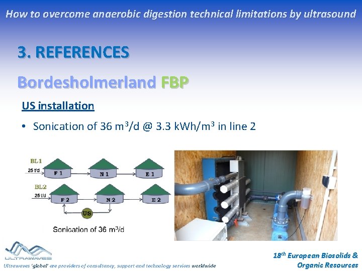 How to overcome anaerobic digestion technical limitations by ultrasound 3. REFERENCES Bordesholmerland FBP US How to overcome anaerobic digestion technical limitations by ultrasound 3. REFERENCES Bordesholmerland FBP US