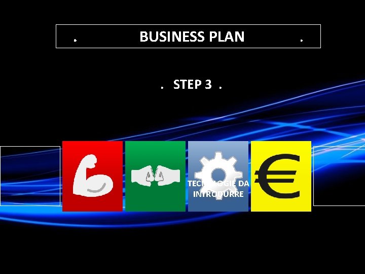 . BUSINESS PLAN. STEP 3. TECNOLOGIE DA INTRODURRE . 