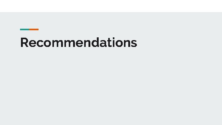 Recommendations 