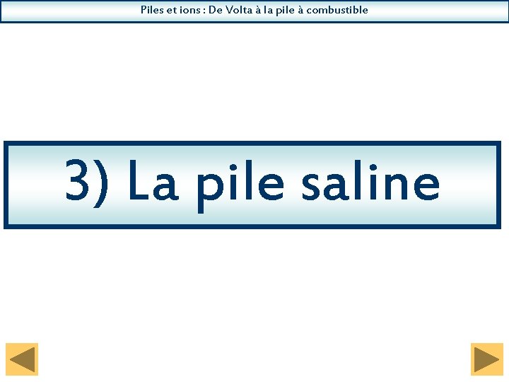 Piles et ions : De Volta à la pile à combustible 3) La pile