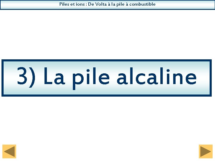 Piles et ions : De Volta à la pile à combustible 3) La pile
