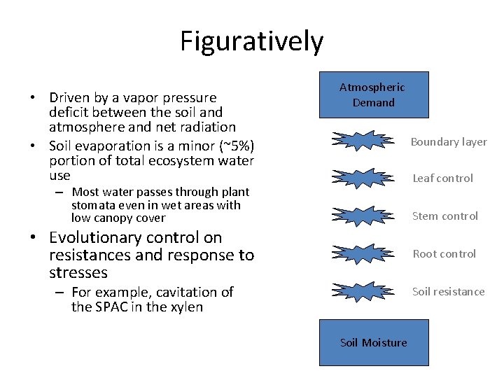 Figuratively • Driven by a vapor pressure deficit between the soil and atmosphere and