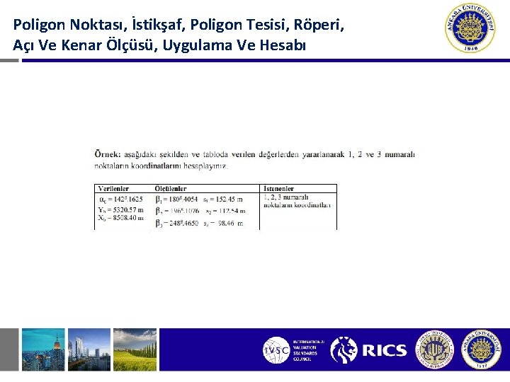 Poligon Noktası, İstikşaf, Poligon Tesisi, Röperi, Açı Ve Kenar Ölçüsü, Uygulama Ve Hesabı 