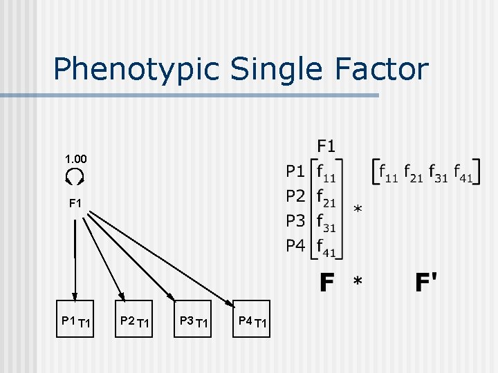 Phenotypic Single Factor 1. 00 F 1 P 1 T 1 P 2 T