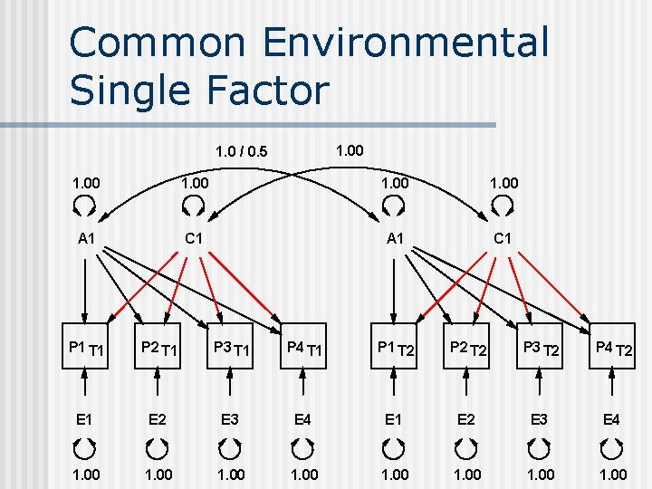 Common Environmental Single Factor 1. 00 1. 0 / 0. 5 1. 00 A